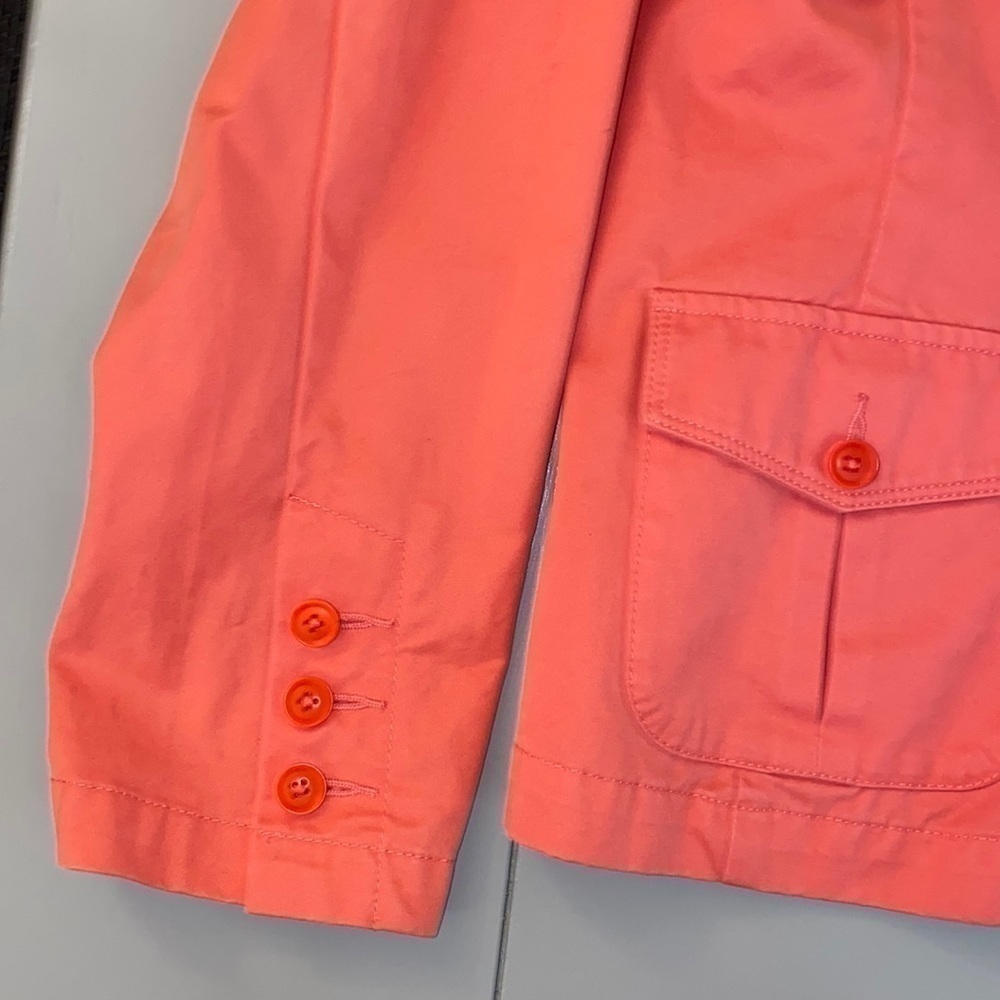 EDDIE Bauer 100% Cotton Button-up Light Coral Salmon Jacket Women’s Size 6 - Picture 3 of 12
